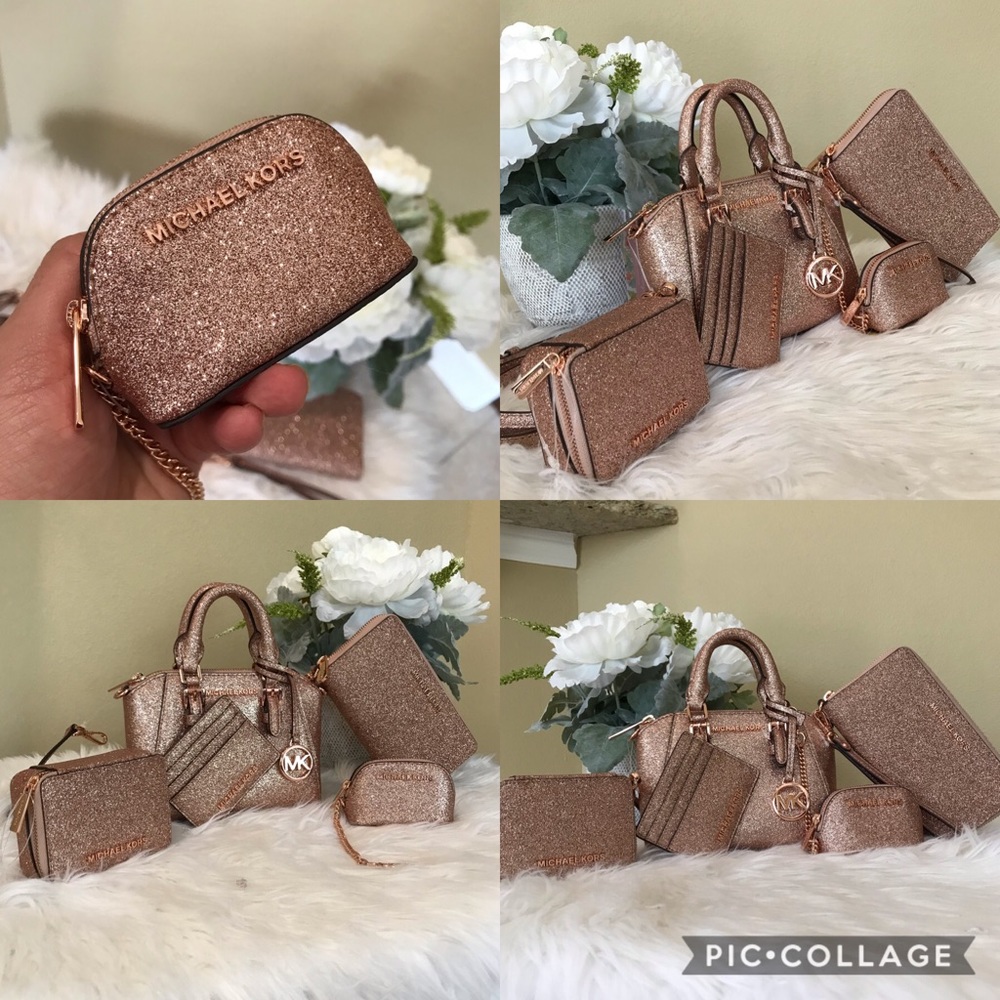 5PCS Michael Kors glitter mini Ciara xbody &wallet - Picture 2 of 8